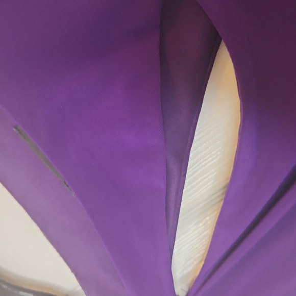 NWOT R&M Richards Women's Plum Purple Sleeveless Cut Out Ruched Dress Size 4P - Picture 7 of 13